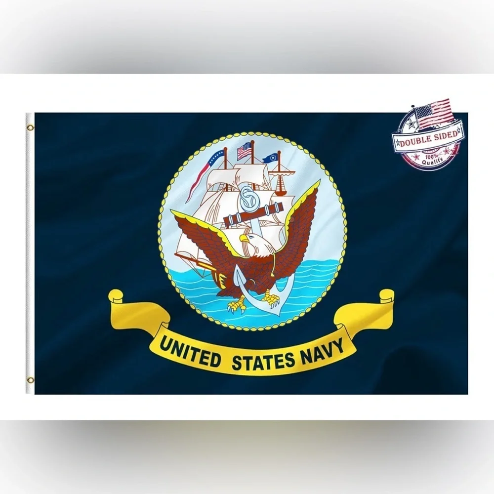 NEW- United States Navy Flag 4ft wide - 6ft Long Official Navy logo